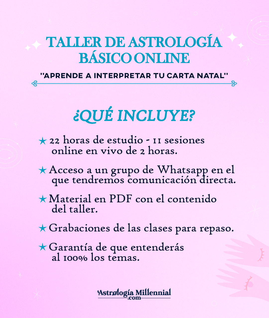 TALLER DE ASTROLOGÍA BÁSICO ONLINE