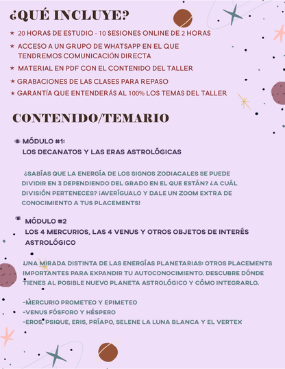 TALLER DE ASTROLOGÍA AVANZADO