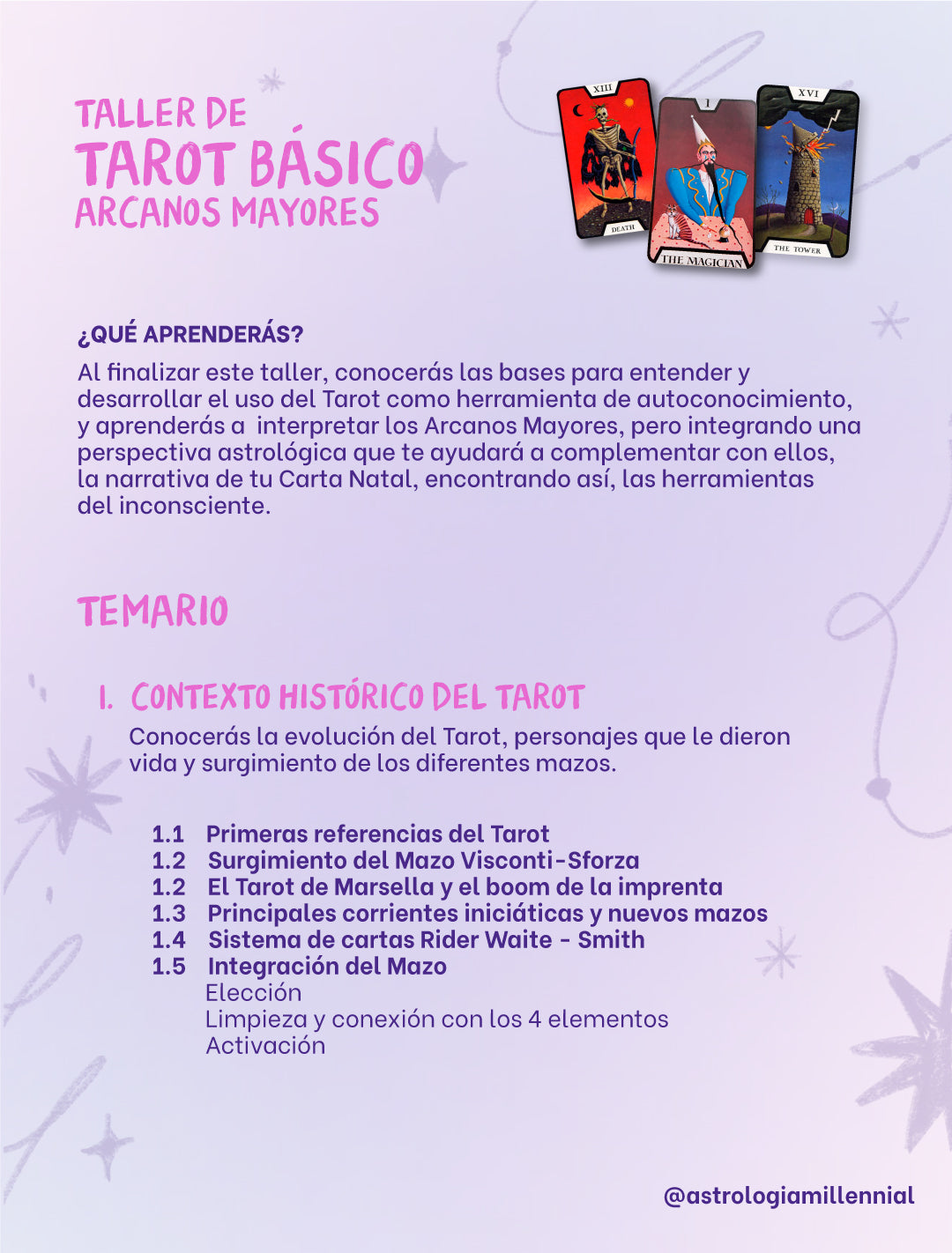 TALLER DE TAROT BÁSICO - $180 DÓLARES